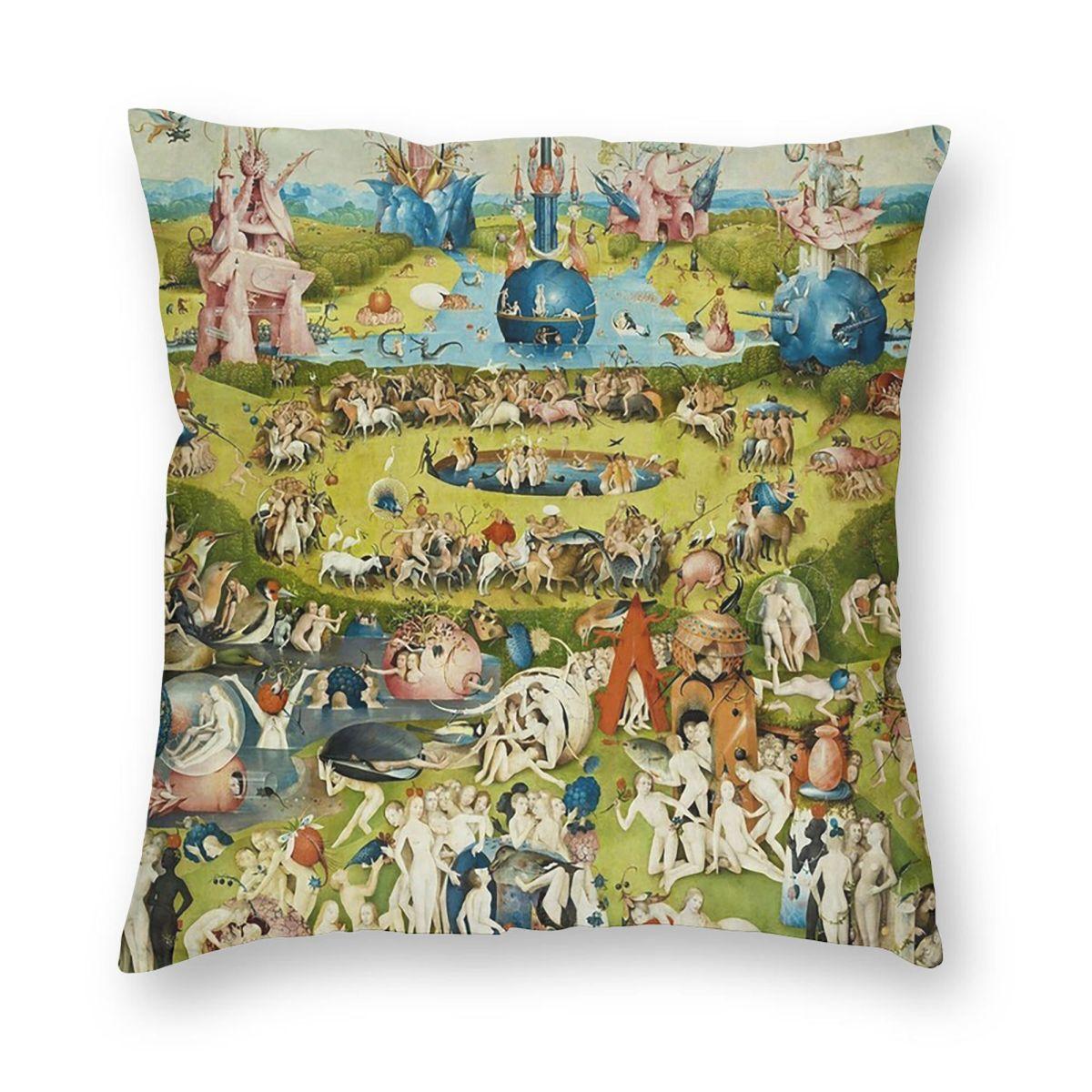 

Hieronymus Bosch - Garden Of Earthly Delights Poster Square Pillowcase Pillow Cover Cushion Throw Pillow for Home Bedroom Car 12x12Inch