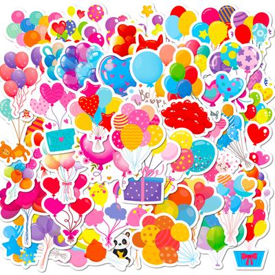 50 Feiertagsdekorations-Ballonaufkleber Geburtstag Bunte Ballons Graffiti-Aufkleber