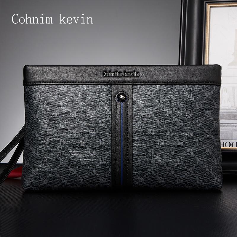 

Чоловічий клатч з коров ячої шкіри із захистом від крадіжки: Модна сумка в стилі бізнес-кежуал з гаманцем великої місткості та картхолдером.