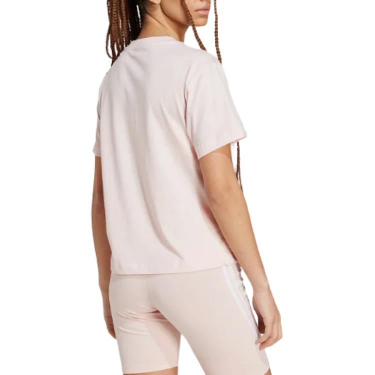 Adidas Women's Essentials Small Logo T Shirt Sandy Pink JH3694
