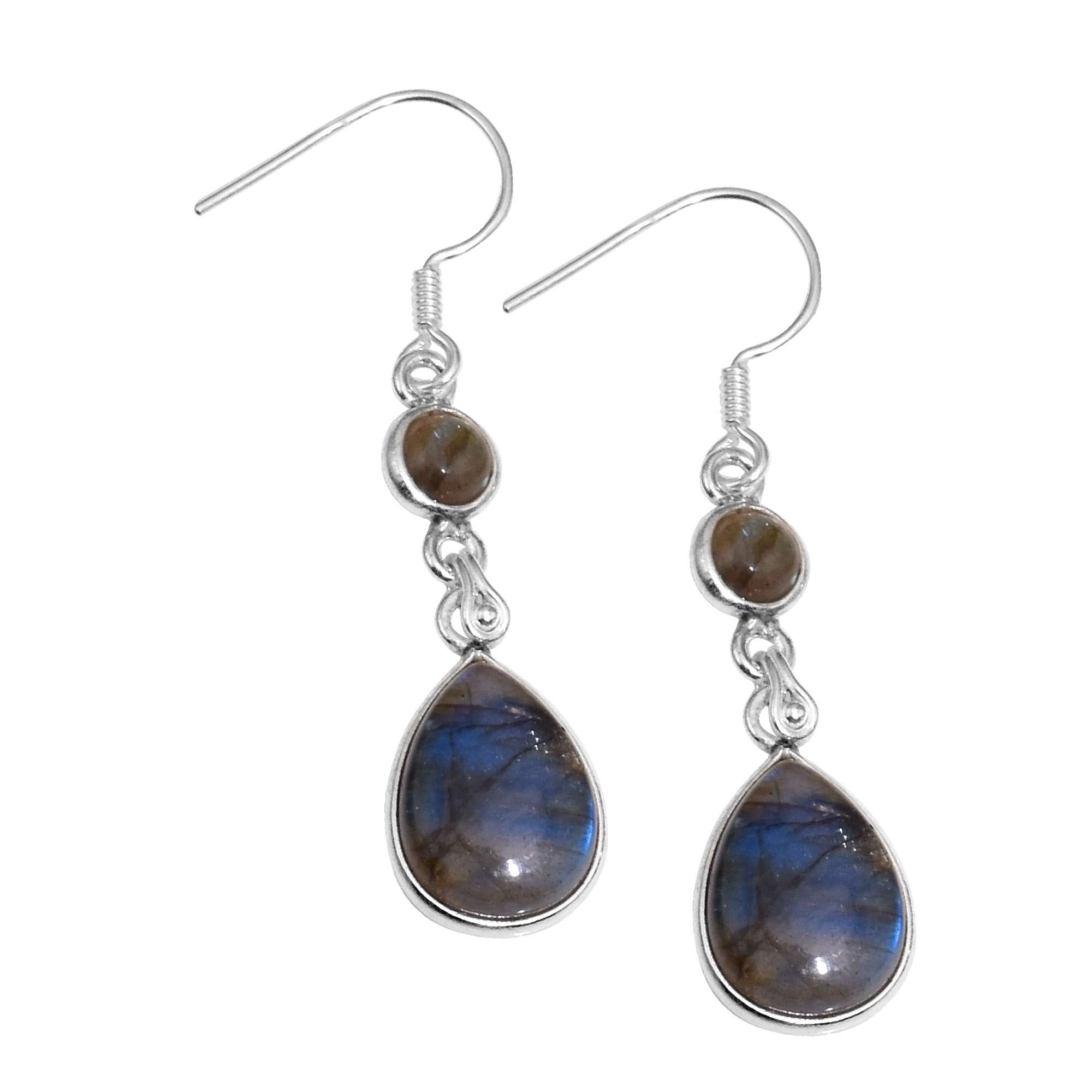 

Labradorite, Gemstone Earrings Solid 925 Sterling Silver Handmade Earrings Jewelry Gift For Women And Girls E-3792
