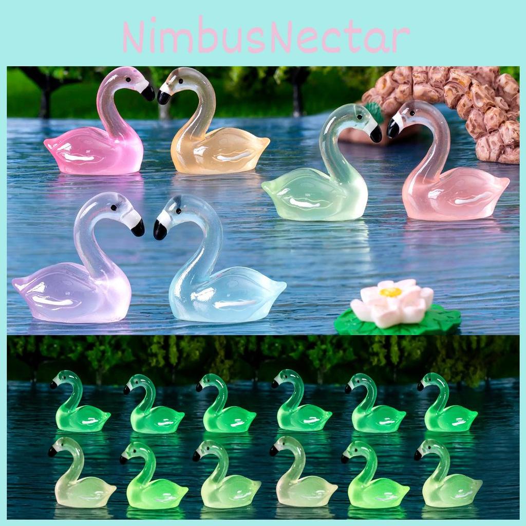 Creative Night Light Pink Flamingo Resin Ornament Cute Luminous Figurine For Desk