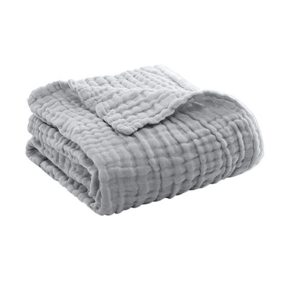 Muslinkos Sommer Sofateppe Pustende Ensfarvet Muslinklede Koseteppe for Seng Sofa Reise Feriebruk