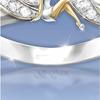 Exquisite Fantasy Flower Fairy Elf Cubic White Gold Plating Two-toned Wedding Ring Jewelry For Women