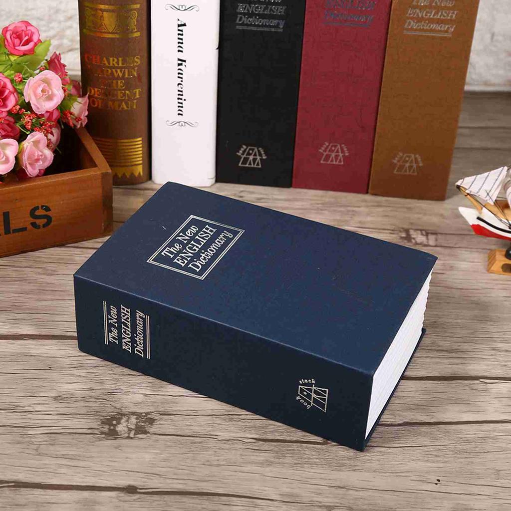 1Pc Security Lock Dictionary Safe Secret Book Cash Money Jewellery   Locker Box (Black)