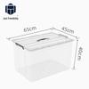 Translucent Plastic Storage Box with Lid and Handles