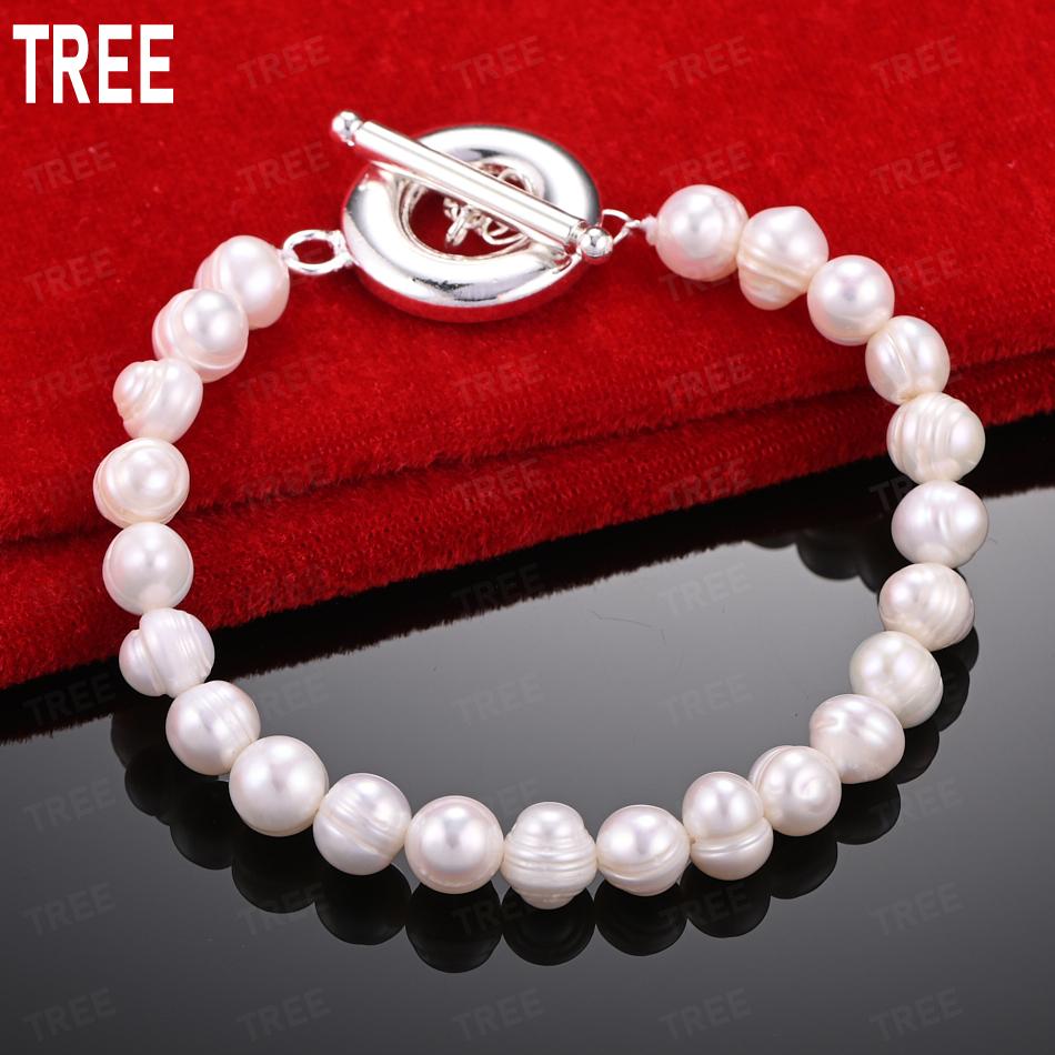925 Sterling Silver Simple Polished Bead Side Chain Beautiful Bracelet Gift Jewelry 20CM