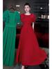 European Style Spring/Summer 2026 Women's Ruffle Short Sleeve Pleated Dress
