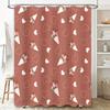Modern Bathroom Decor: Floral Pattern Shower Curtain With White Hearts Cones Peach Pink Color For Home Bath Waterproof Fabric (2
