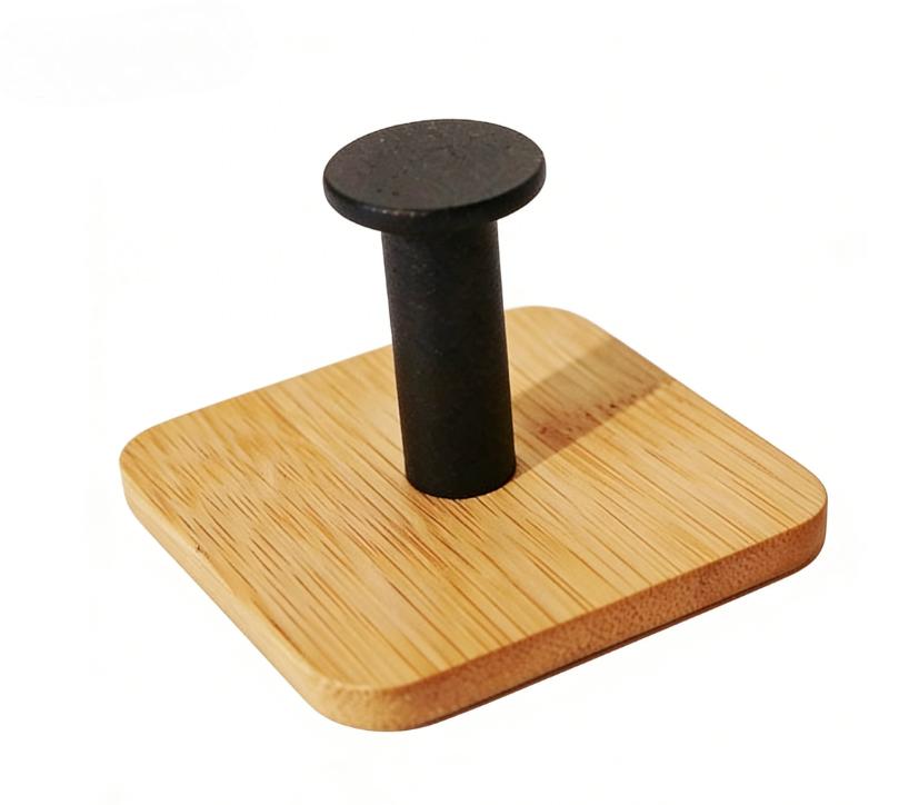 1 Pc Bamboo Wood Wall Hook - Adhesive Hanger for Clothes, Keys & Kitchen Gadgets, Home & Bathroom Organizer