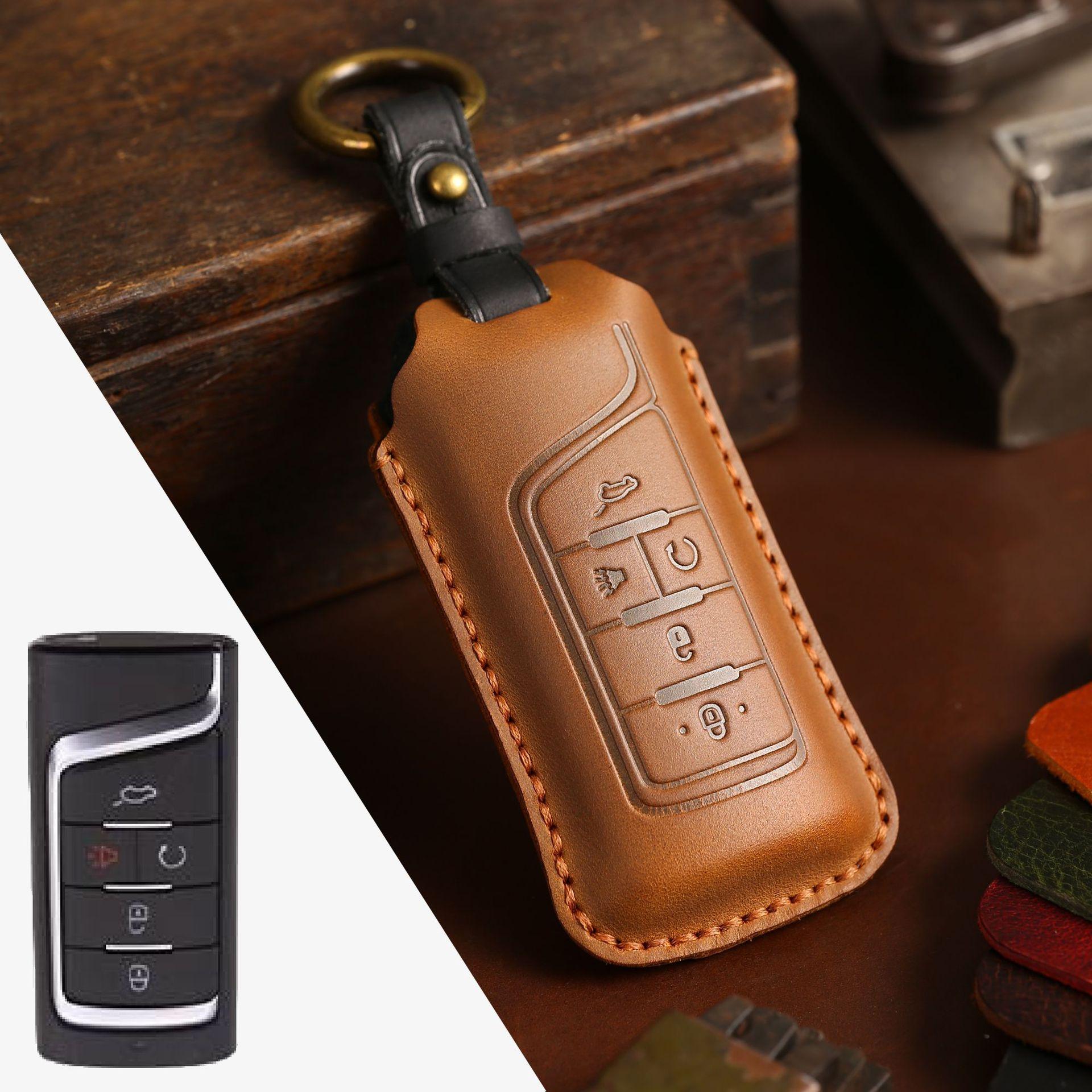 

The car key bag is suitable for the first layer of cowhide car key case of GAC Trumpchi key case.