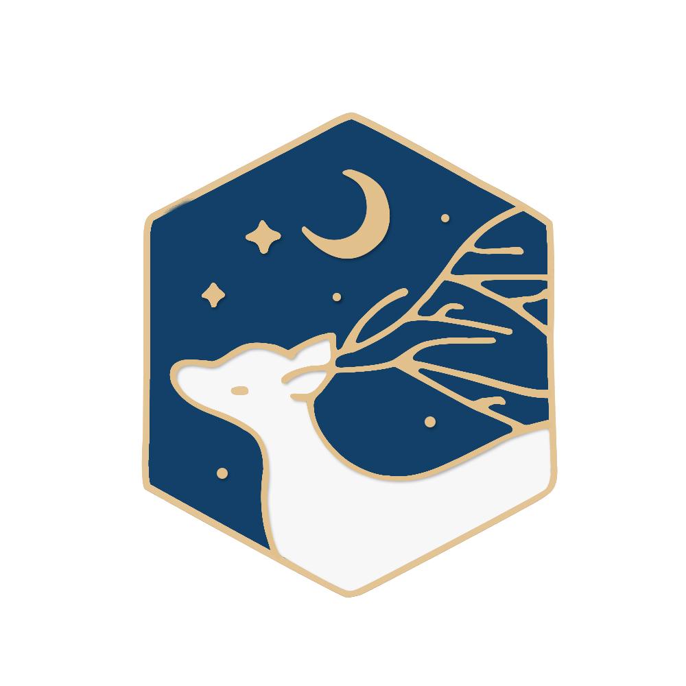 Blue White Elk Series Lapel Pins Animal Deer Romantic Starry Sky Brooch Cute Exquisite Bag Enamel Badges Christmas Jewelry Gifts