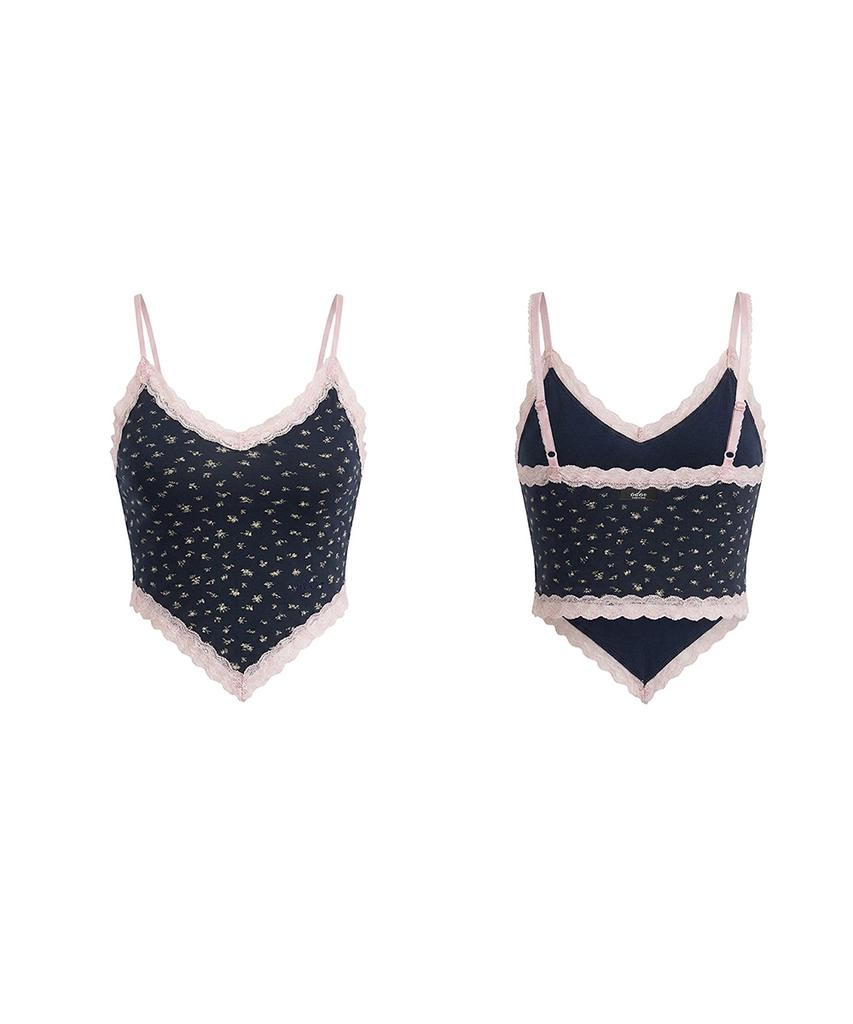 ODOR Romance Flower Sleeveless - Navy