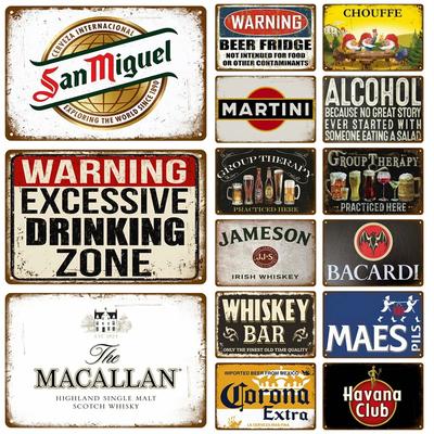 Vintage Metal Tin Sign Plate Cold Beer Poster Wall Art Decoration for Bar Pub Club Man Cave Iron Painting Home Decor