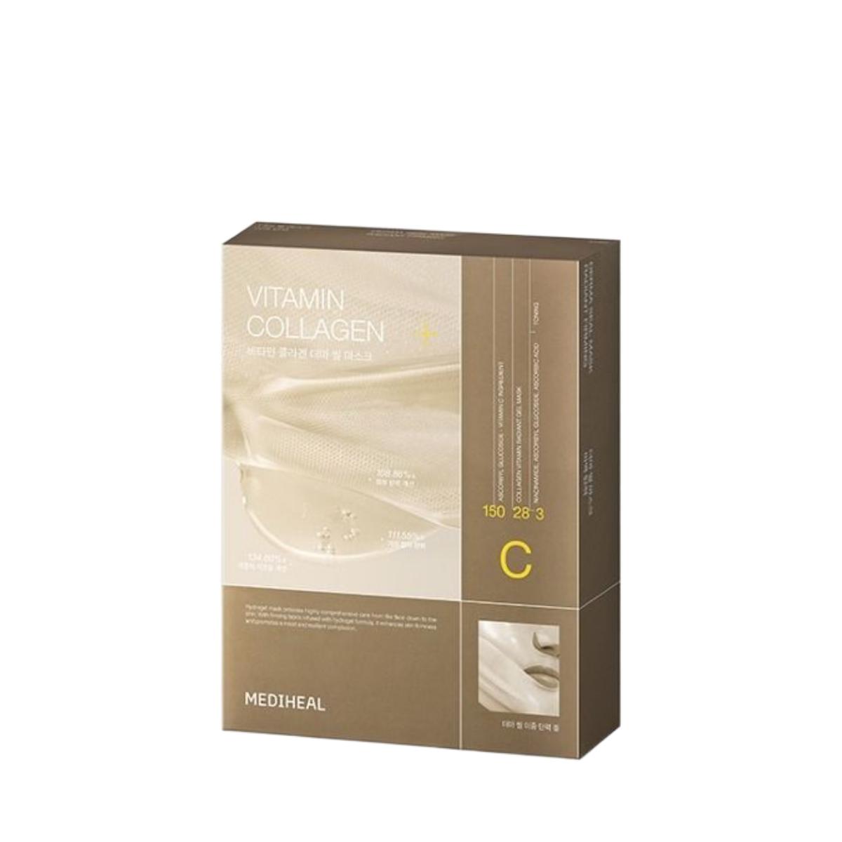 MEDIHEAL Vitamin Collagen Derma Seal Gel Mask 4-Pack Set Radiance Boosting Firming Facial Hydrogel Sheet Mask