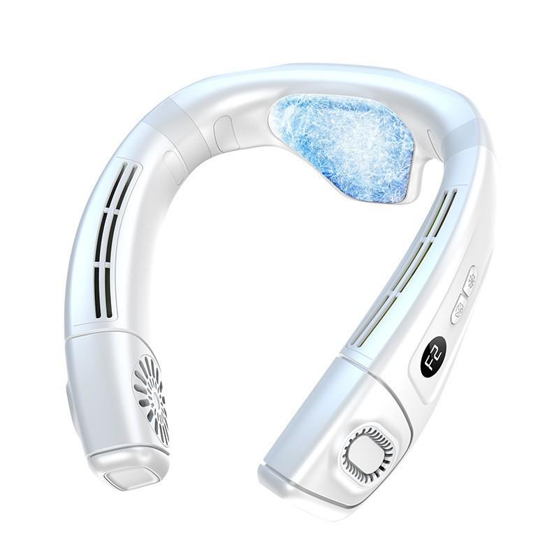 Portable Neck Air Conditioner, Upward and Downward Back Airflow Wearable Fan, Large Cooling Plate, 6000mAh Battery, Lightweight белый
