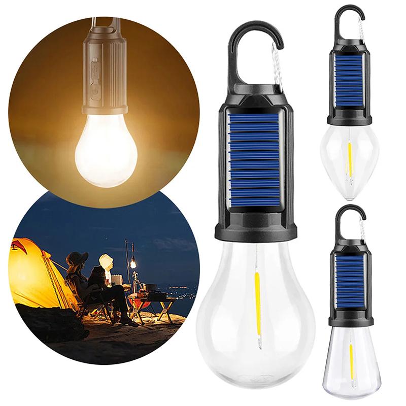 Solar Powered Charging Camping Lamp Atmosphere Lamp Multifunctional Handheld Tungsten Filament Lamp Outdoor Retro Camping
