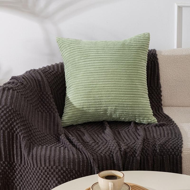 Housse de coussin décorative 45 x 45 cm en tissu côtelé avec ouverture dissimulée pour lit Chaise Siège de fenêtre Style