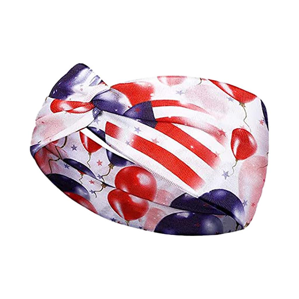 Retro Star Stripe Twisted Sweat Absorbing Yoga Running Headband for Sports and Party Decoration Unisex Stretchy Hair Band