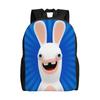 Rabbids Invasion Backpack Unisex  Print Backpacks Polyester Style School Bags Workout Colorful Rucksack