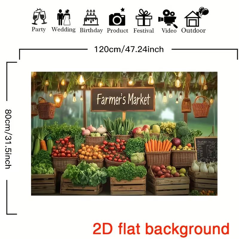 Fresh Green Produce Baby Shower Harvest Birthday Photography Background Cloth
