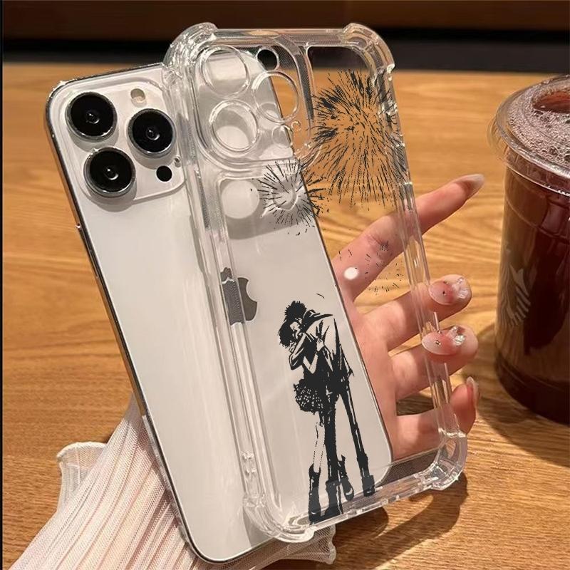 

Sun Moon And Little Person Design Transparent Phone Case For iPhone 17 16 Pro Max 11 13 15 12 14 8 7 Plus 17E XS X XR Air Cover iPhone 12 Pro Max
