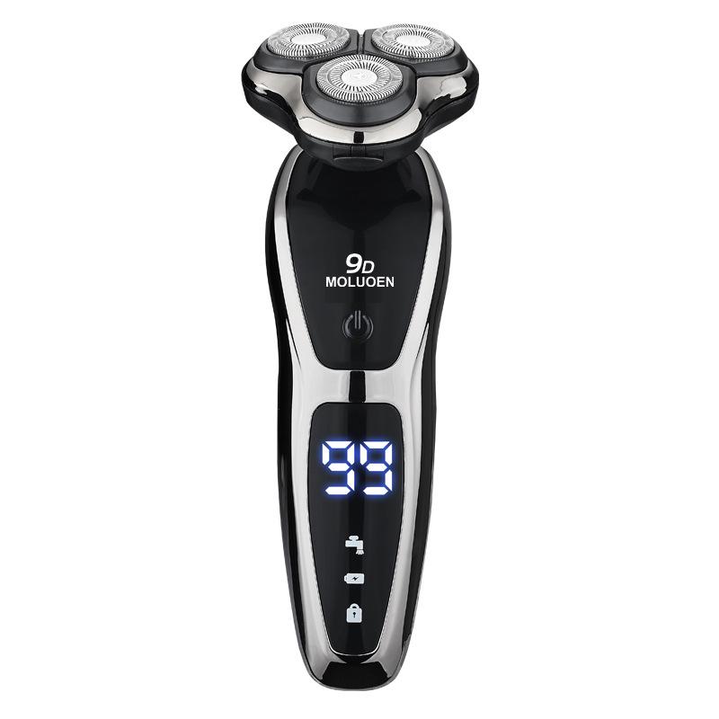 2025 Smart 9D Electric Shaver: Rechargeable, Digital Display, Three-Blade, Full-Body Washable Men's Razor