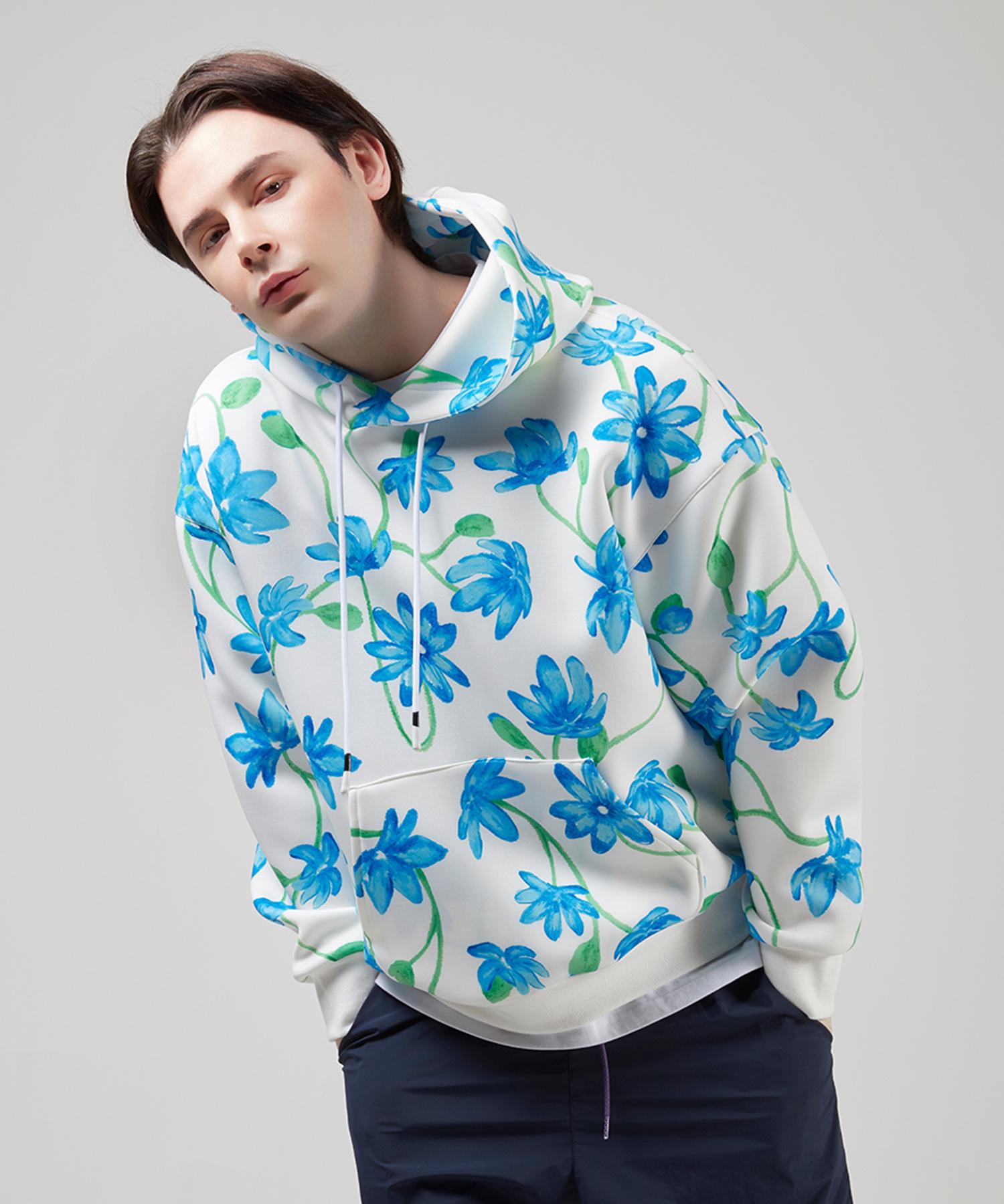 Ssql Унисекс Толстовка с капюшоном из неопрена с принтом Dahd_Flower