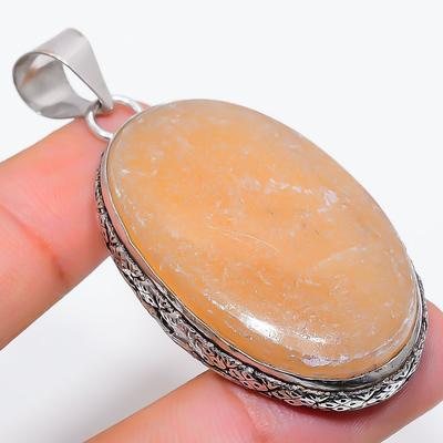 Pendentif Cadeau en Argent Sterling 925 Pierre Précieuse Noodal Sépterite Naturelle 2,40" r3n59