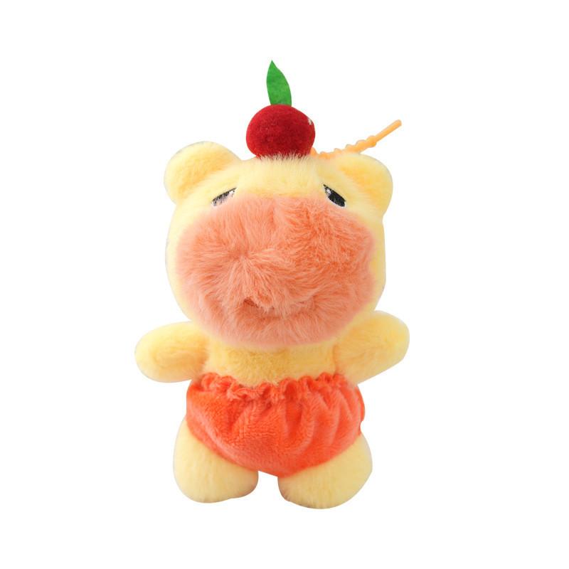 Capybara Persimmon Plush Keychain Animal Stuffed Doll Toy Decoration Gift Kids