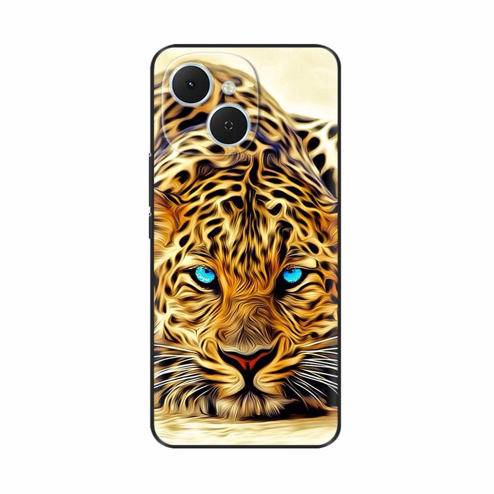 For Tecno Spark 40C Case Flowers Soft Silicone TPU Phone Cases For Tecno Spark 40C Shockproof Cool Wolf Flowers Protective Cover