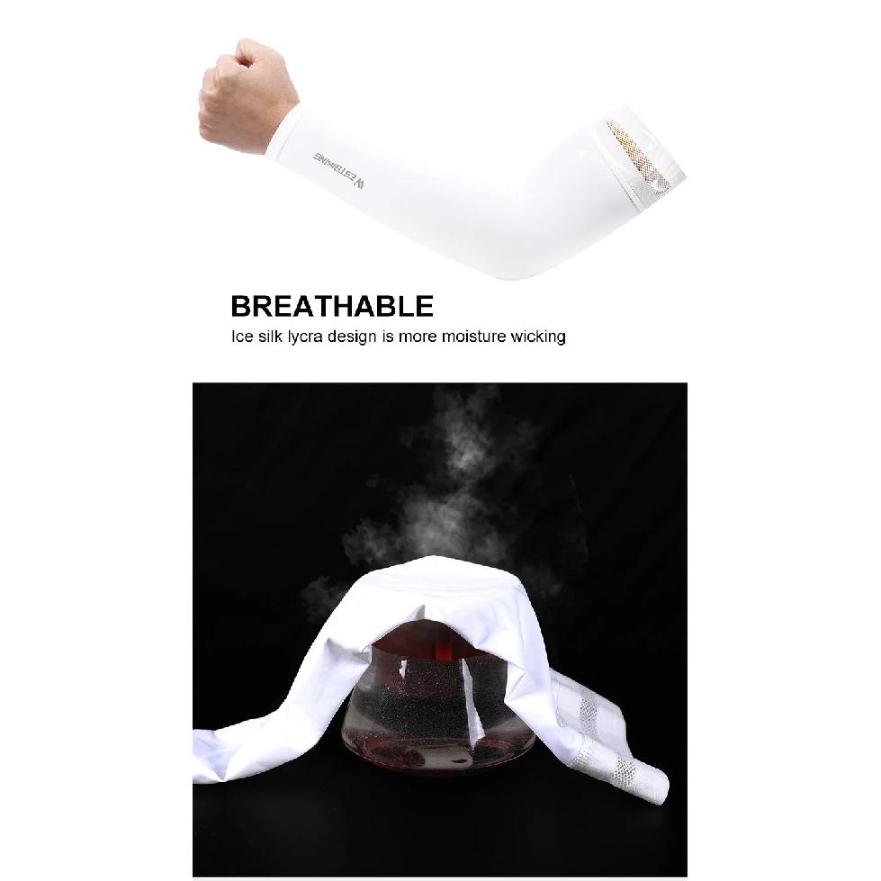 WEST BIKING Ice Silk Arm Sleeves UPF 50+ Sun Protection Moisture-Wicking Breathable Bicycle Sleeves Cycling Running Fishing Gear