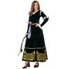 Halloween costume Medieval court style, retro dark green dress Brave legend Merida CO cosplay