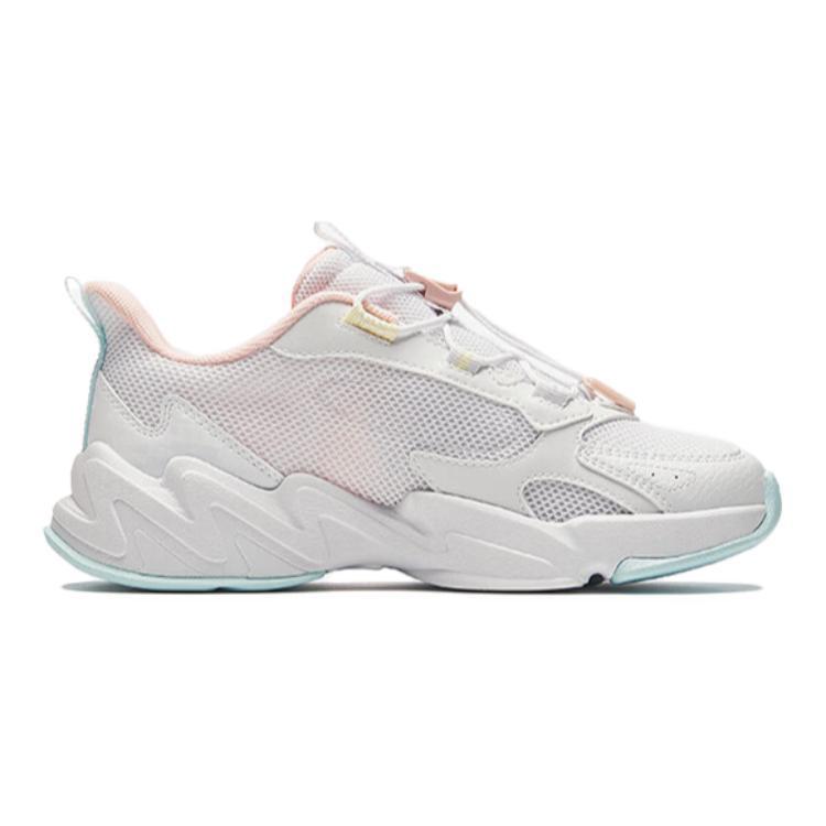 Anta Kids Fabric Simple Versatile Non-Slip Wear-Resistant Low-Top Running Shoes Kids Sneakers White Blue 322438805-1