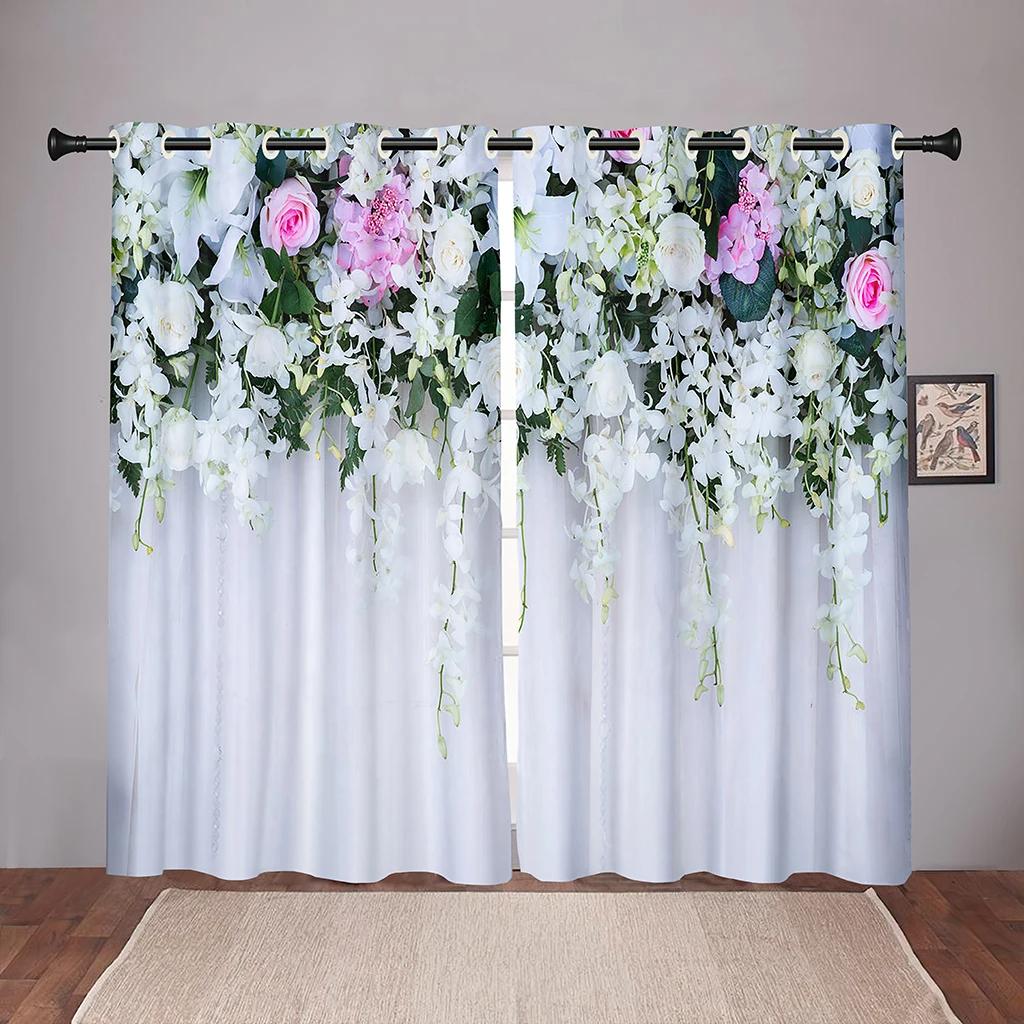 New Colorful Flawer Floral Girl Blackout Window Curtains for Kids Bedroom Living Room Bathroom Kicthen Door Home High Shading