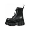 Heavy Metal Platform Punk Boots Razor Decor Gothic Motorcycle Boots Mid Calf