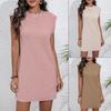 Solid Color Loose Sleeveless Pullover A Line Midi Dress For Women