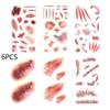 Realistic 3D Temporary Fake Scar Tattoo Stickers 6 Sheets Waterproof Wound Decals for Halloween Party Cosplay Prank