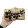New Pink Flower Stones Evening Bag Women Floral Silver Crystals Handbags Luxury Rhinestones Bridal Wedding Party Purses