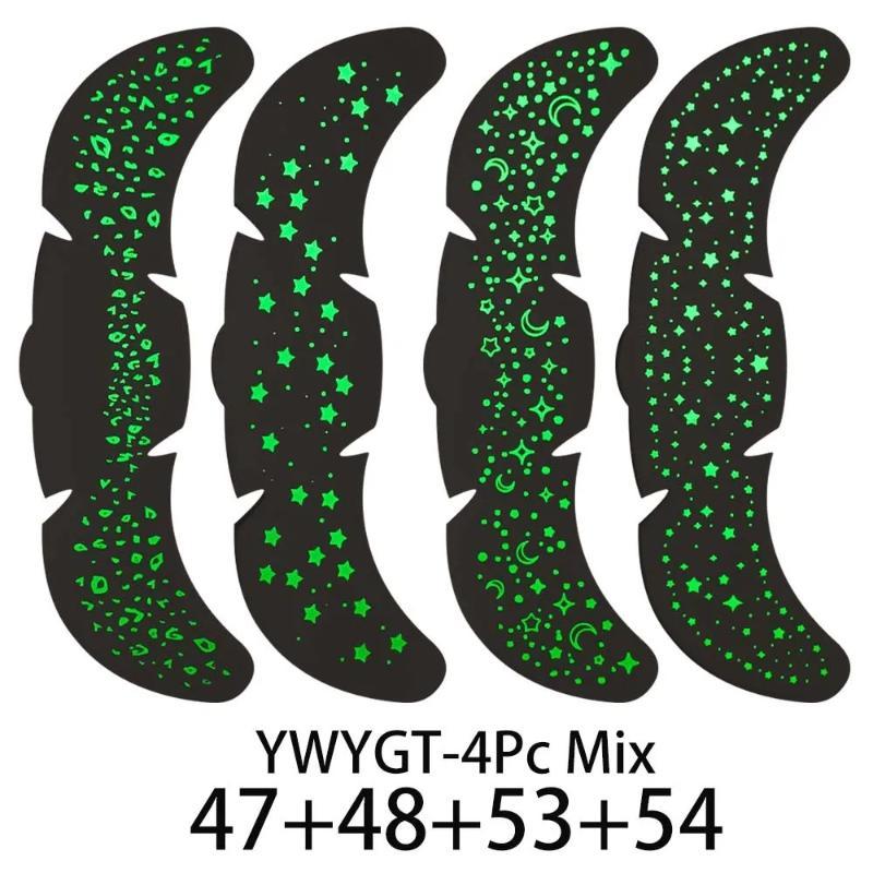 4 Sheets Luminous Freckle Tattoo Stickers Long Lasting Luminous Sparkle Star Heart Pattern Face Art Waterproof Tattoo Stickers
