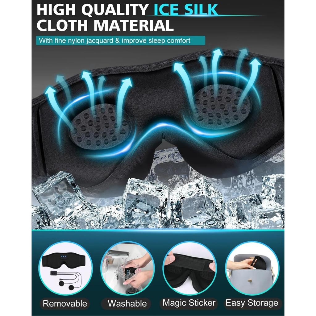 Bluetooth Schlafmasken-Kopfhörer, Verdunkelnde Sleepathy Schlafmaske, Verbesserte 3D-konturierte Schlafkopfhörer, Schlafmaske, Geschenk-Gadgets für Männer & Frauen