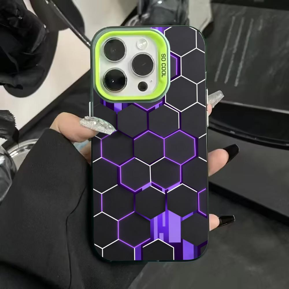 Honeycomb pattern phone case suitable for iPhone 17 16 15 14 13 12 11 Pro/Max/Plus anti drop and shockproof back cover