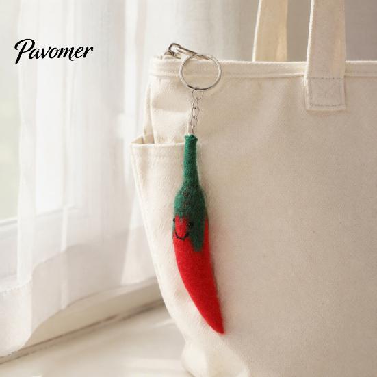 Plstěný přívěsek na batoh Kreslený zeleninový ovocný klíčenka, Česnek Perla Mangosteen Kukuřice Lilek Klíčenka Paprika Klíčenka Přívěsek, Ručně vyráběný dekorativní přívěsek