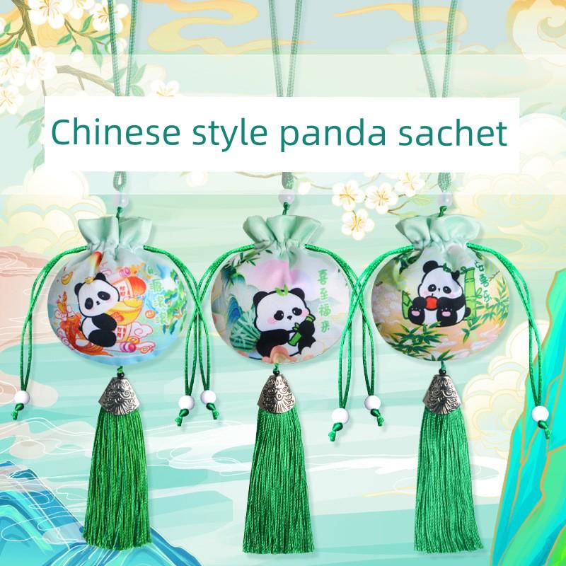Dragon Boat Festival DIY Handmade Sachet Material Kit New Chinese Style Panda Mugwort Mosquito-Repelling Spice Sachet Finished Hanging Ornament
