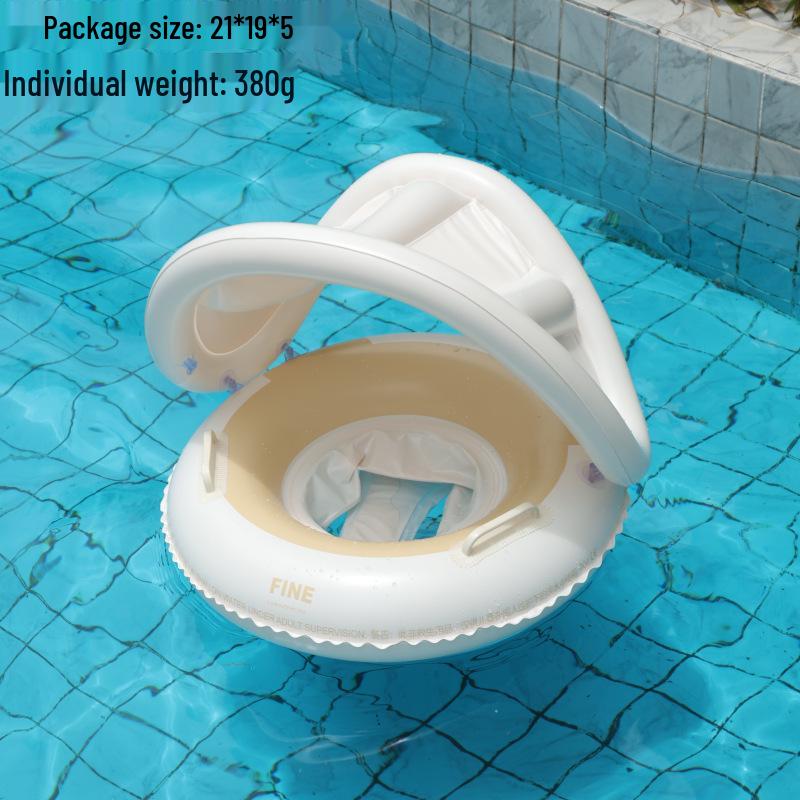 Large Toddler Boat-Themed Swimming Ring with Canopy & Steering Wheel