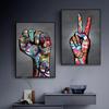 Pittura su tela astratta, poster di gesti, graffiti di strada, arte con le dita, stampa artistica da parete, stampe moderne, quadri modulari per soggiorno, arredamento per la casa