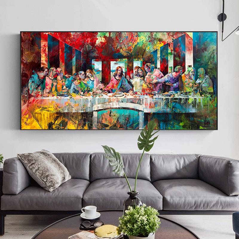 Graffiti Art The Last Supper Canvas Paintings Reproductions Classical Wall Art Pictures for Living Room Home Decorative Prints