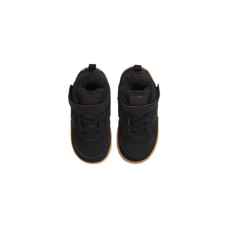 Nové protiskluzové a oděru odolné teplé kotníkové boty Nike pro batolata, černé, fleecem podšité, pro kojence a batolata AV3159-002
