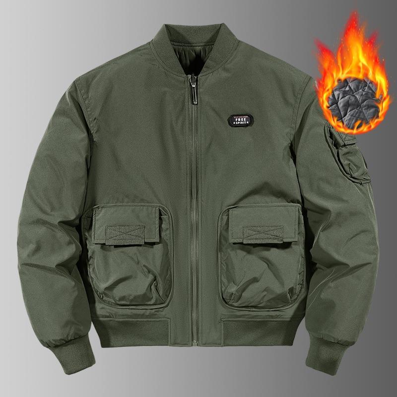 Tooling Cotton-padded Men's Spring and Autumn Thickened Winter Double-sided Jacket Sports Baseball Jersey Pilot Jacket