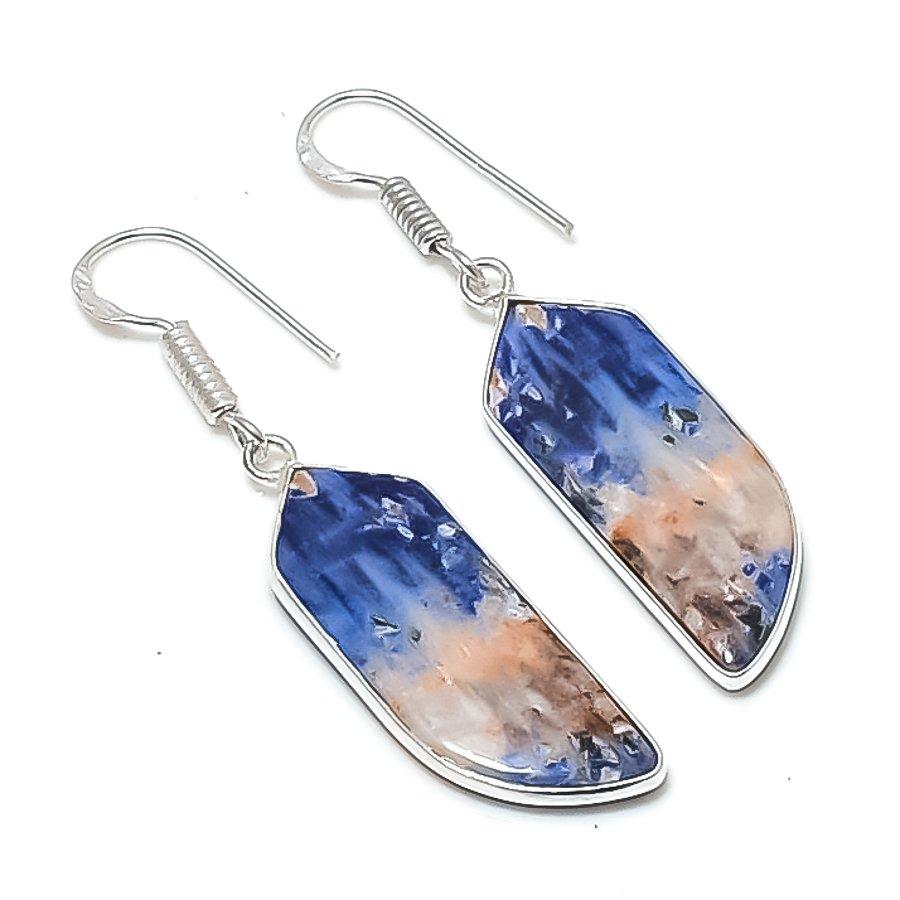 

Natural Sodalite Gemstone 925 Sterling Silver Jewelry Earring 1.97 AEE-10789